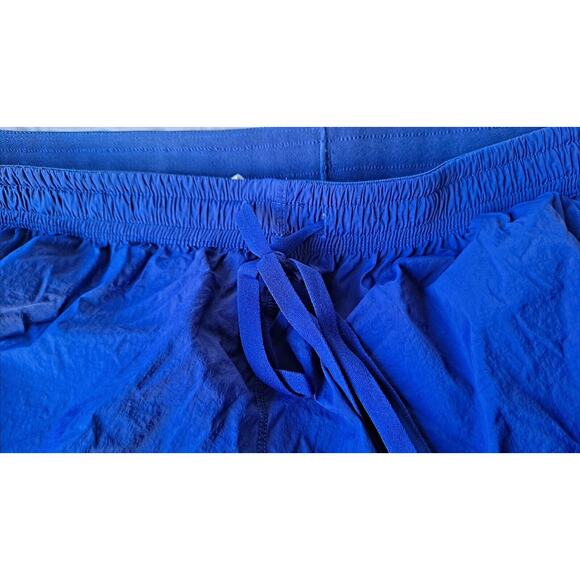 Savage X Fenty Womens Track Shorts 3XL Blue Drawcord Waistband Yellow Lace Trim - Picture 5 of 10